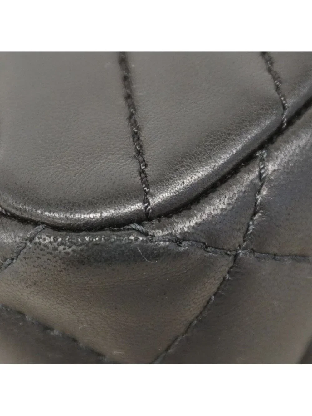 Chanel Shoulder Bag Chez Blanc Lambskin Black Silver